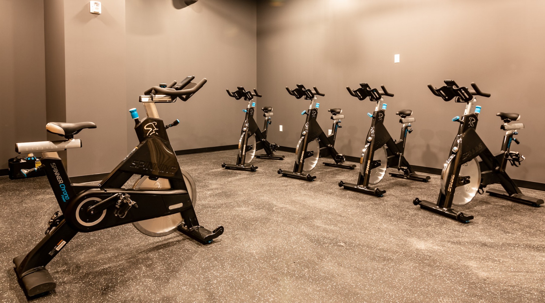 Get your workout on a room with stationary bikes